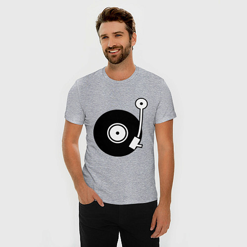 Мужская slim-футболка Vinyl Mix / Меланж – фото 3