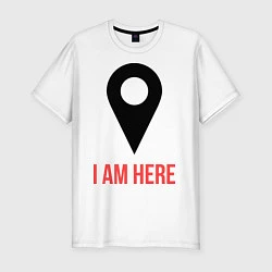Мужская slim-футболка I am Here