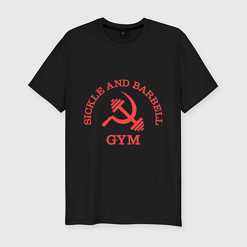 Мужская slim-футболка Sickle & Barbell: Gym / Черный – фото 1