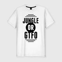 Футболка slim-fit Jungle or GTFO, цвет: белый