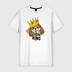 Футболка slim-fit I love king, цвет: белый