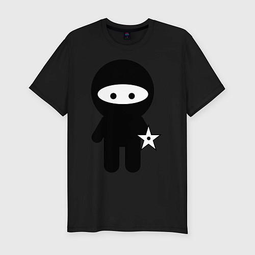 Мужская slim-футболка Ninja boy / Черный – фото 1