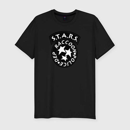 Мужская slim-футболка STARS RACCOON CITY / Черный – фото 1