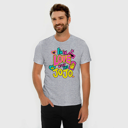 Мужская slim-футболка Love JoJo / Меланж – фото 3
