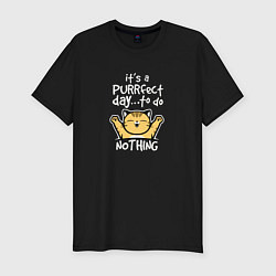 Футболка slim-fit Purrfect Day, цвет: черный