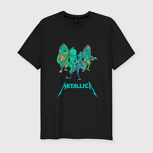 Мужская slim-футболка Metallica: Green Neon / Черный – фото 1