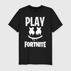 Мужская slim-футболка Marshmello: Play Fortnite