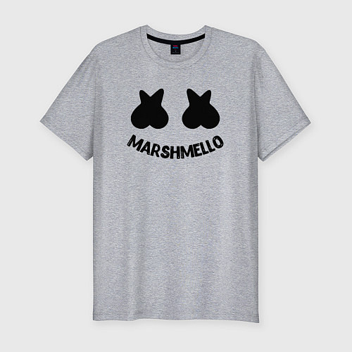 Мужская slim-футболка Marshmello / Меланж – фото 1