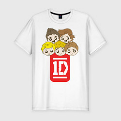 Футболка slim-fit 1D Faces, цвет: белый