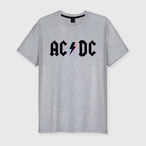 Мужская slim-футболка AC/DC / Меланж – фото 1