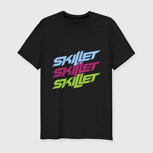 Мужская slim-футболка Skillet Tricolor / Черный – фото 1