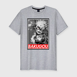 Футболка slim-fit BAKUGOU monochrome, цвет: меланж