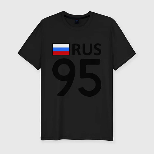 Мужская slim-футболка RUS 95 / Черный – фото 1