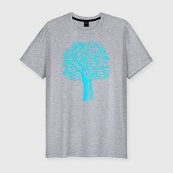 Мужская slim-футболка Cyberpunk 2077: Blue Tree