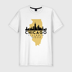 Мужская slim-футболка Чикаго - США