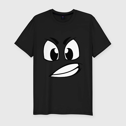 Мужская slim-футболка Сердитый / Черный – фото 1