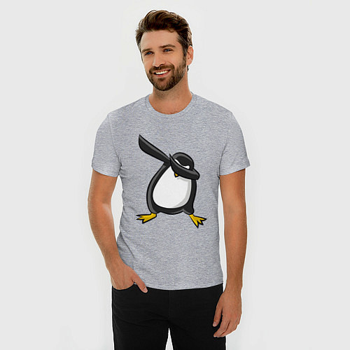 Мужская slim-футболка DAB Pinguin / Меланж – фото 3