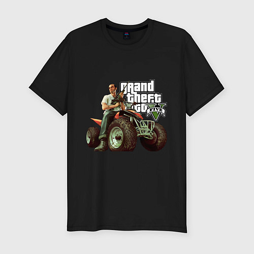 Мужская slim-футболка GTA 5: Trevor / Черный – фото 1