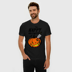 Футболка slim-fit Happy halloween, цвет: черный — фото 2