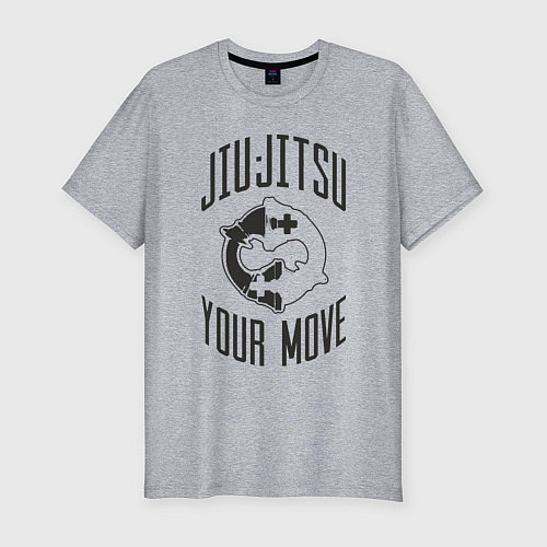 Мужская slim-футболка Jiu Jitsu / Меланж – фото 1