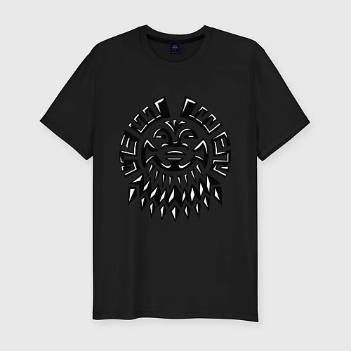 Мужская slim-футболка Маска майя / Черный – фото 1