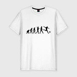 Мужская slim-футболка Футбольная эволюция