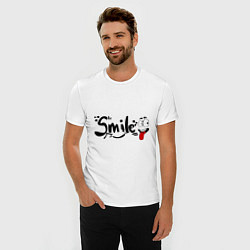 Футболка slim-fit Улыбка (smile), цвет: белый — фото 2