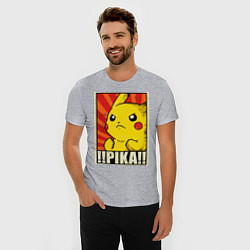 Футболка slim-fit Pikachu: Pika Pika, цвет: меланж — фото 2