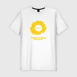 Футболка slim-fit 21 Pilots: Sunflower, цвет: белый