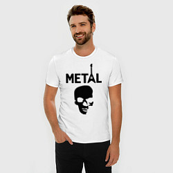 Футболка slim-fit Metal Skull, цвет: белый — фото 2