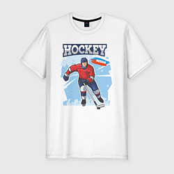 Мужская slim-футболка Хоккей Russia
