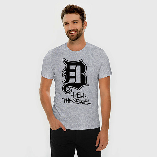 Мужская slim-футболка Hell: the sequel / Меланж – фото 3