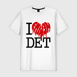 Футболка slim-fit I love DET, цвет: белый