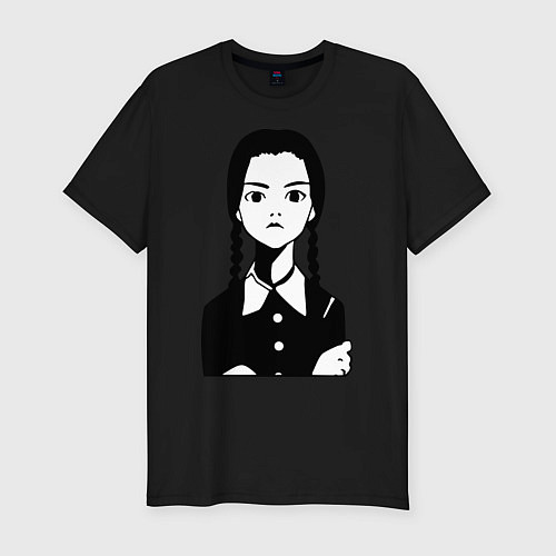 Мужская slim-футболка Wednesday Addams / Черный – фото 1