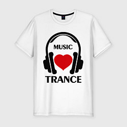 Футболка slim-fit Trance Music is Love, цвет: белый