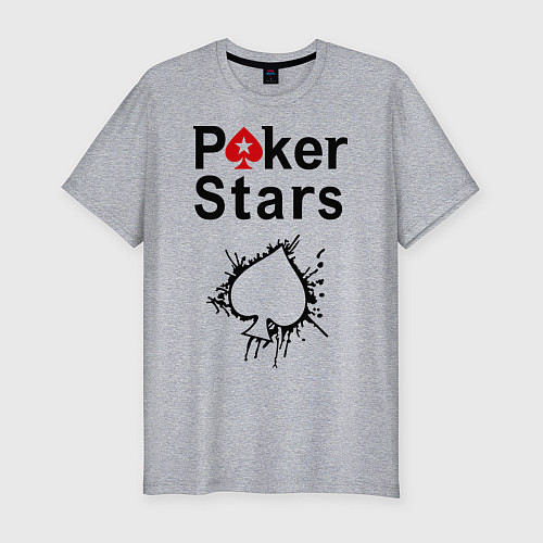 Мужская slim-футболка Poker Stars / Меланж – фото 1