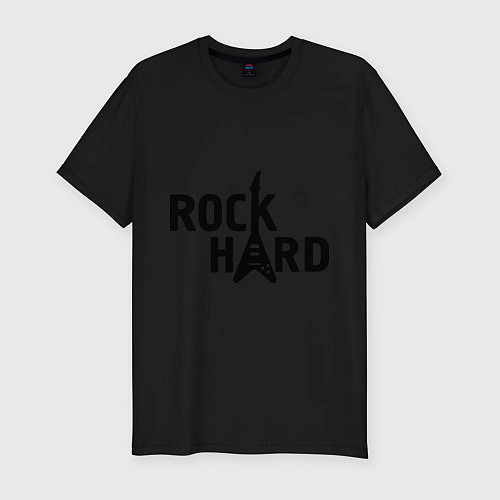 Мужская slim-футболка Rock hard / Черный – фото 1