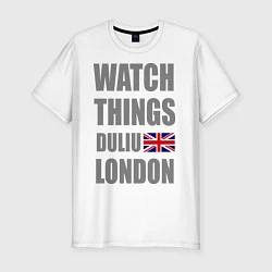 Футболка slim-fit Watch Things Duliu London, цвет: белый