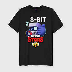 Футболка slim-fit Brawl Stars 8-BIT, цвет: черный