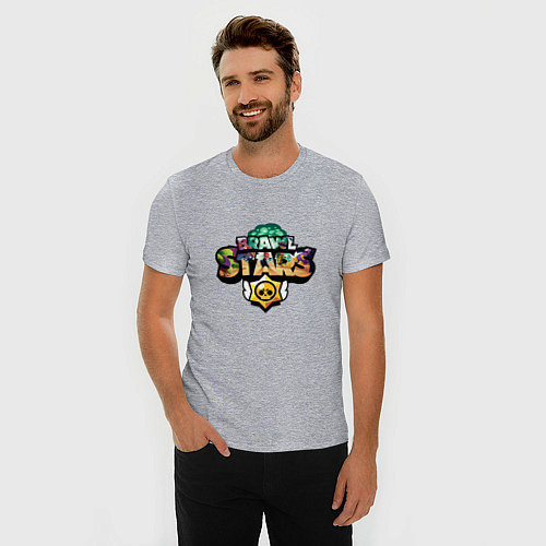 Мужская slim-футболка Brawl Stars / Меланж – фото 3