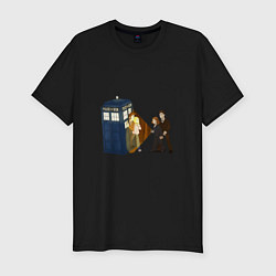 Мужская slim-футболка Доктор Кто - The X-Files