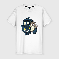 Мужская slim-футболка Tardis Totoro