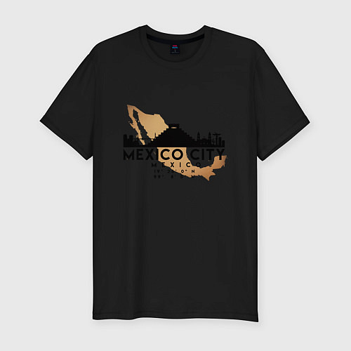 Мужская slim-футболка Мехико Мексика / Черный – фото 1