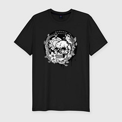 Футболка slim-fit Memento mori, цвет: черный