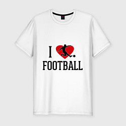 Футболка slim-fit I love football, цвет: белый