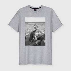 Футболка slim-fit Великий Лев Яшин, цвет: меланж
