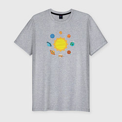 Мужская slim-футболка Солнечная Система