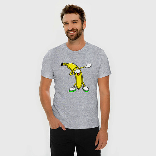 Мужская slim-футболка Dab Banana / Меланж – фото 3