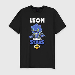 Футболка slim-fit BRAWL STARS ОБОРОТЕНЬ LEON, цвет: черный