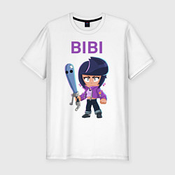 Мужская slim-футболка BRAWL STARS BIBI